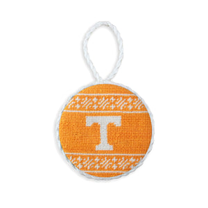Tennessee Power T Fairisle Ornament (Orange) (White Cord)