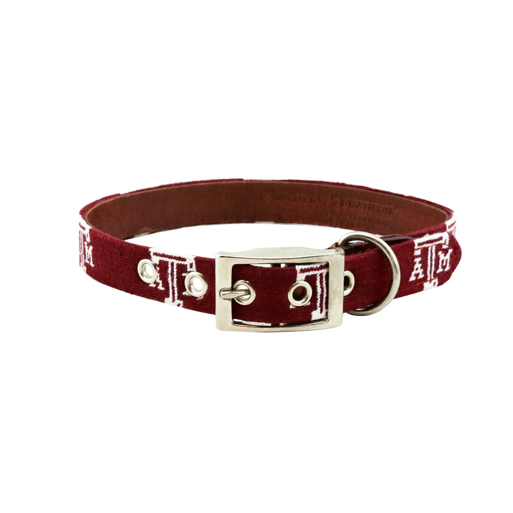 Monogrammed Texas A&M Dog Collar (Maroon)