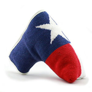 Big Texas Flag Putter Headcover (White Leather)