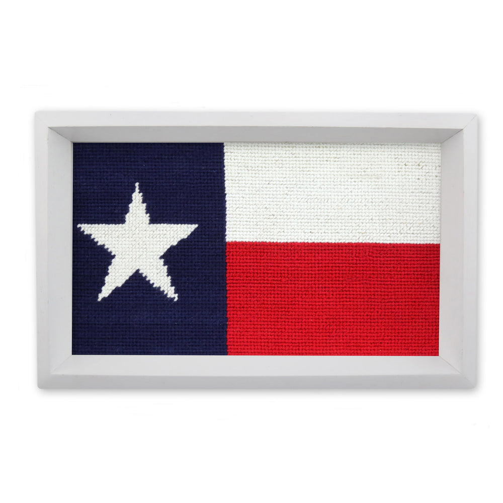 Big Texas Flag Valet Tray (White Wood)