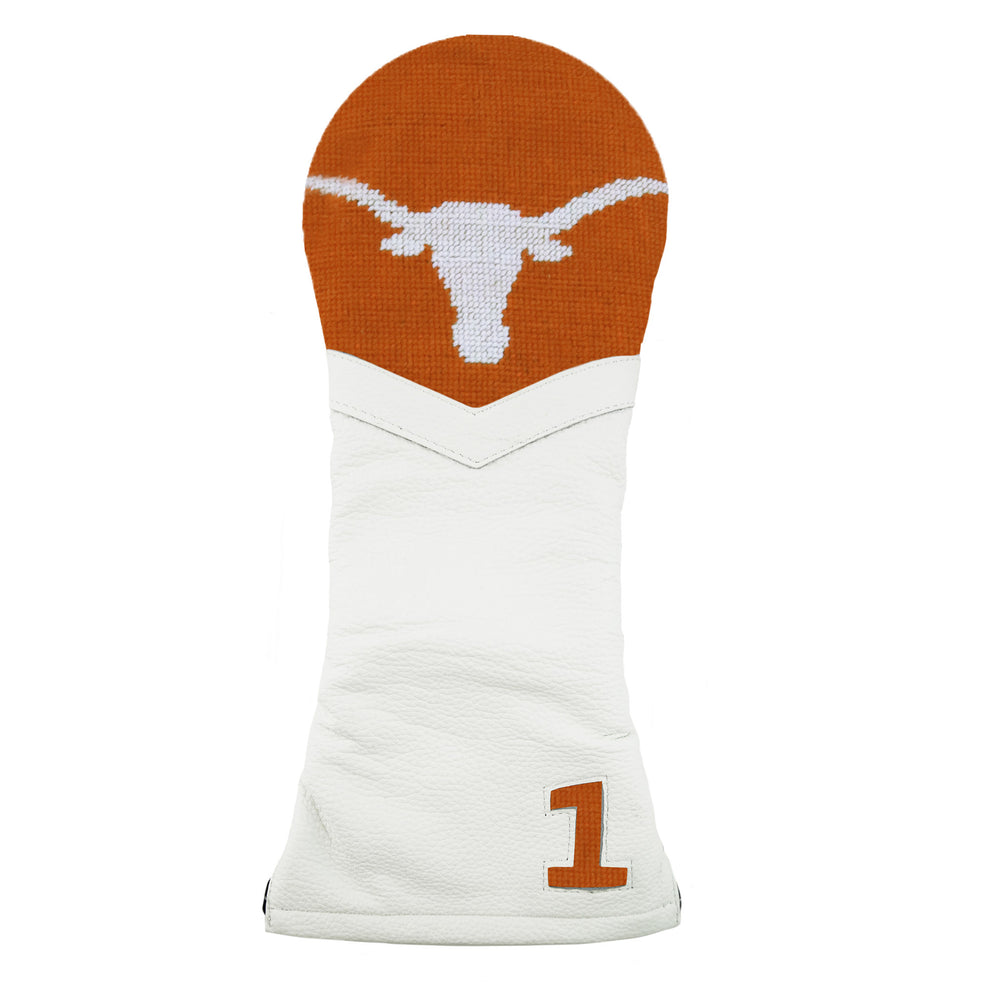 University of Texas Driver Headcover (Burnt Orange) (White Leather)