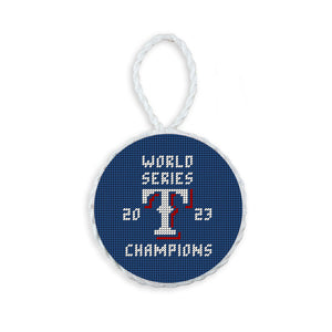 Texas Rangers 2023 World Series Ornament (Blueberry) (White Cord)
