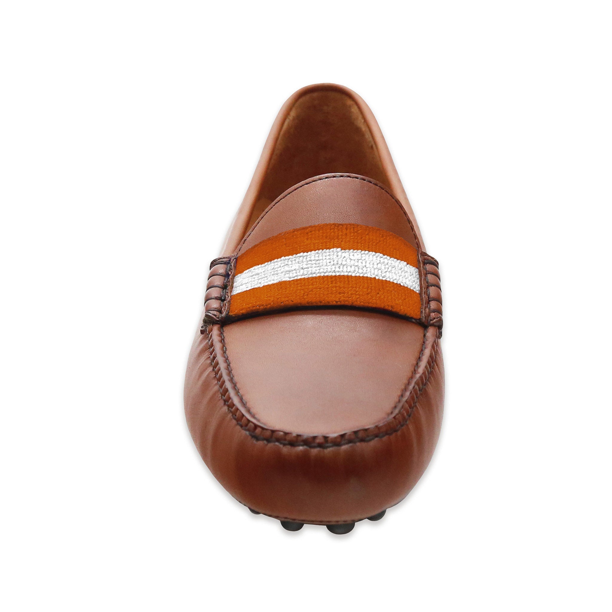 University of Texas Surcingle Driving Shoes (Burnt Orange-White) (Chestnut Leather-Logo)