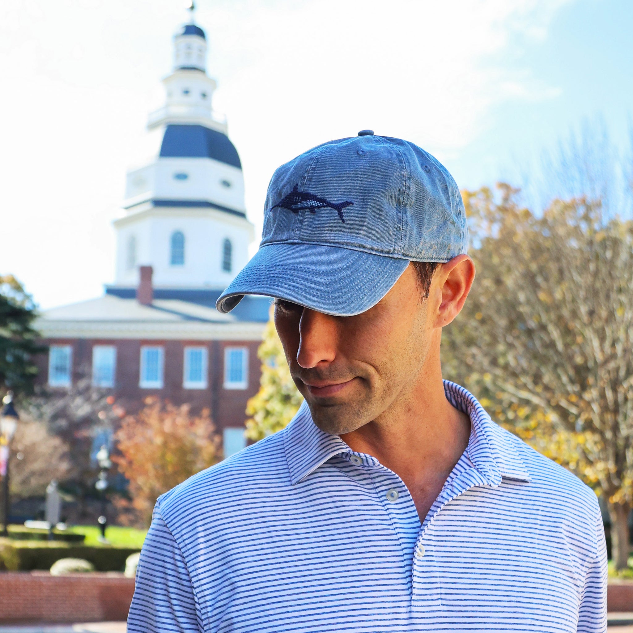 Trophy Marlin Hat (Dark Navy Marlin) (Steel Blue)