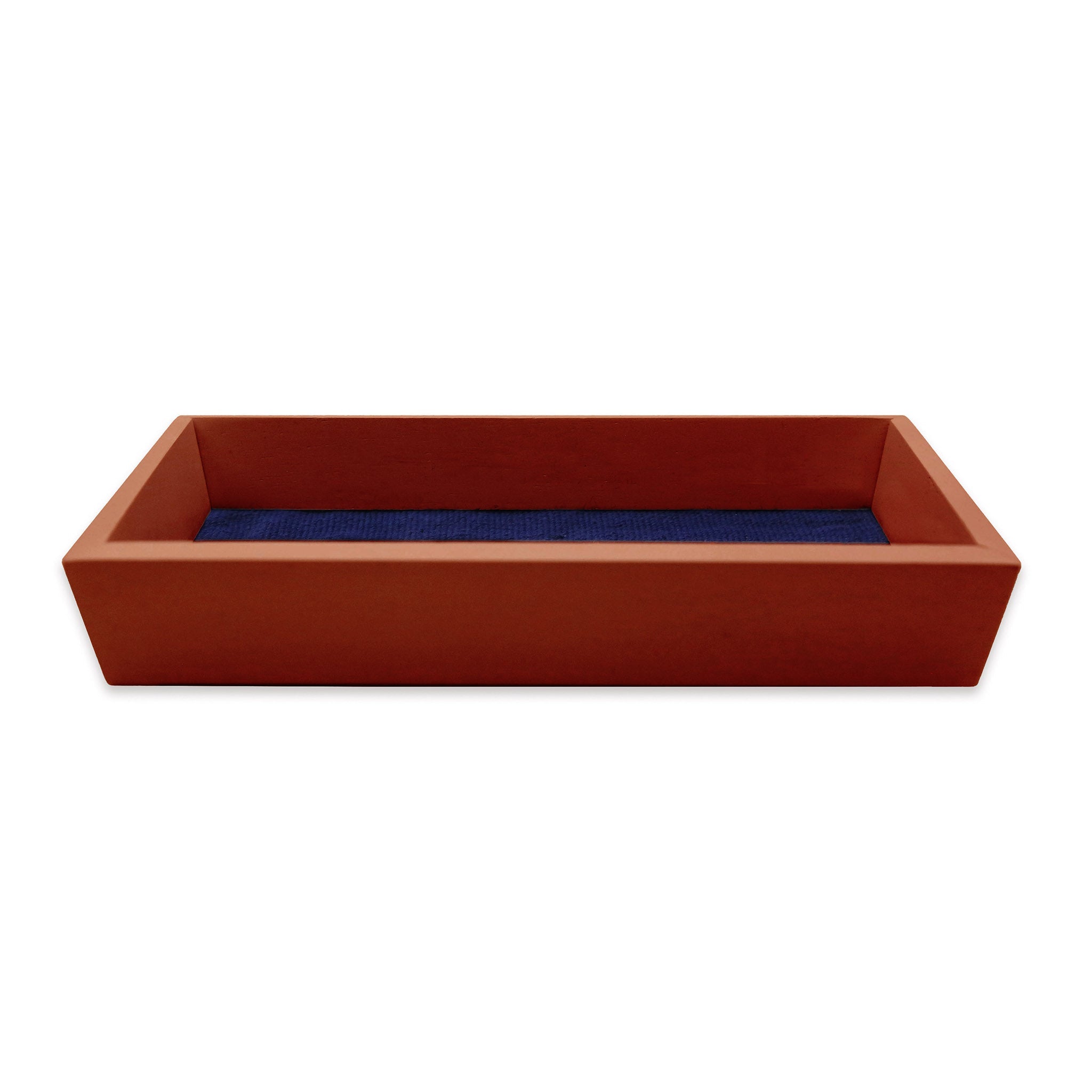 Crossed Clubs Valet Tray (Classic Navy) (Chestnut Wood)