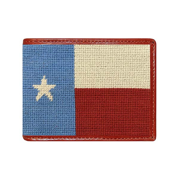 Wallet with Texas flag design on a white background