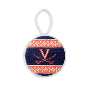 UVA Fairisle Ornament (Dark Navy) (White Cord)