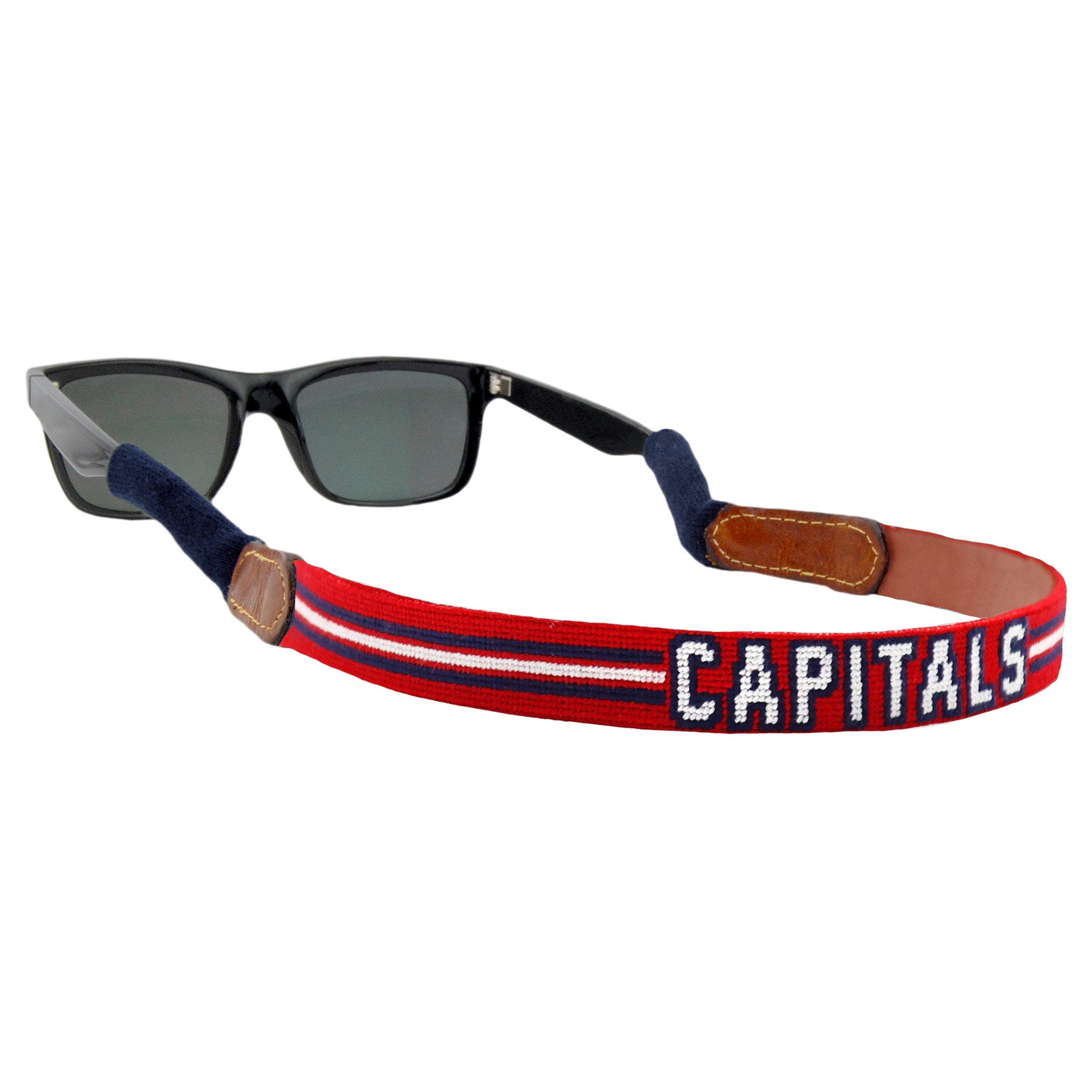 Washington Capitals Text Sunglass Strap (Red - Jersey Stripes)