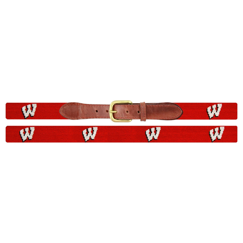 Monogrammed Wisconsin Belt (Red)