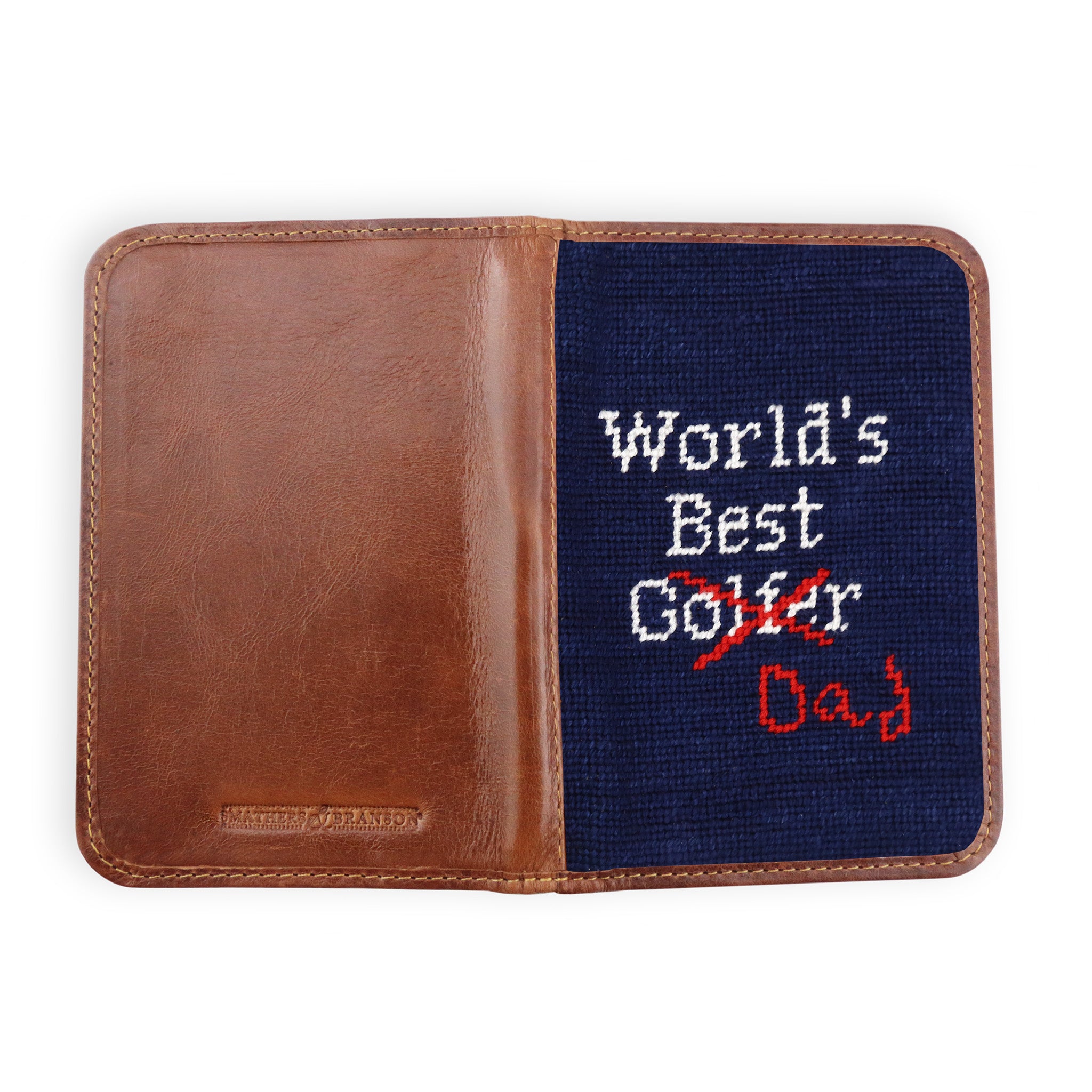 World's Best Golfer Dad Golf Scorecard Holder (Dark Navy)