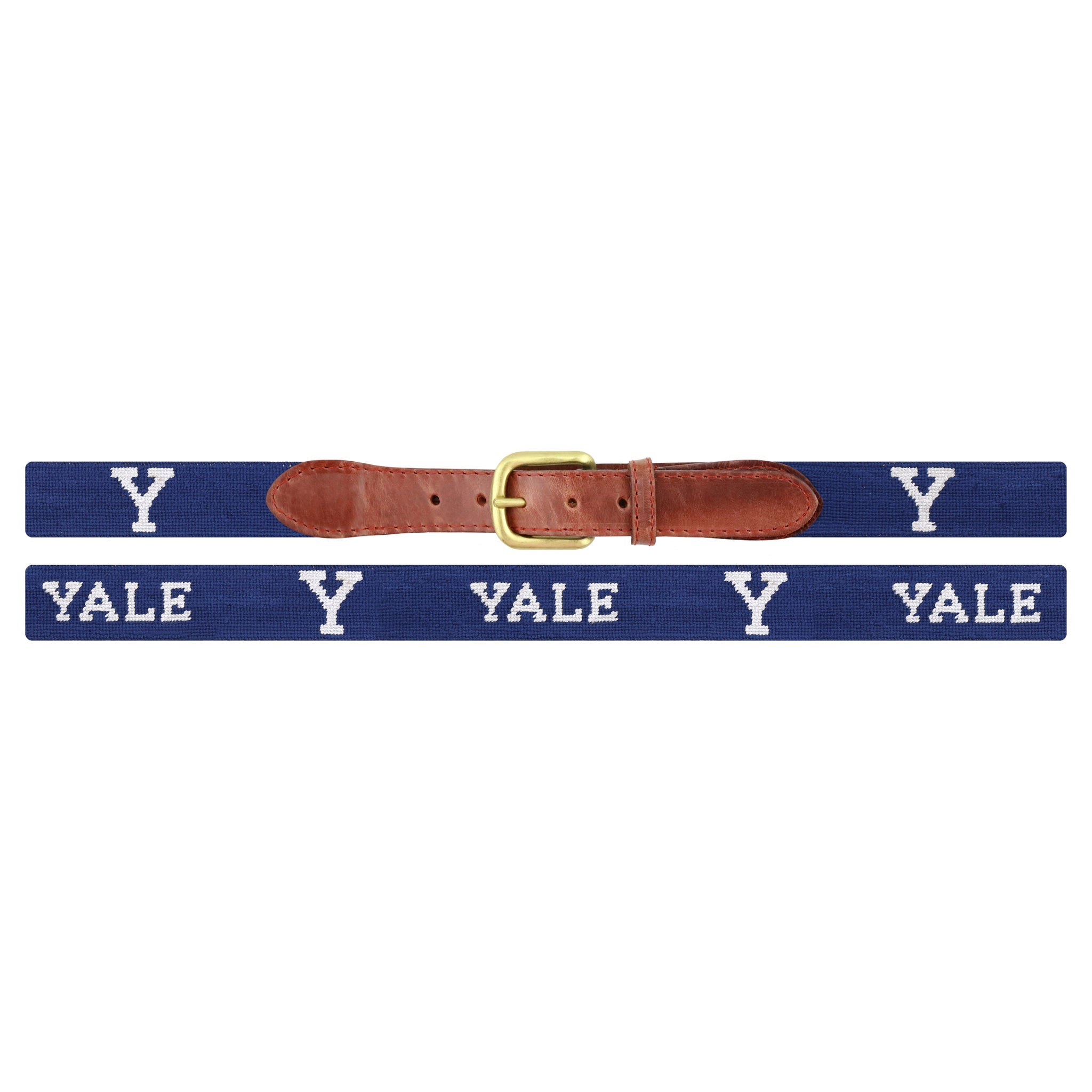Monogrammed Yale Y-Text Belt (Classic Navy)