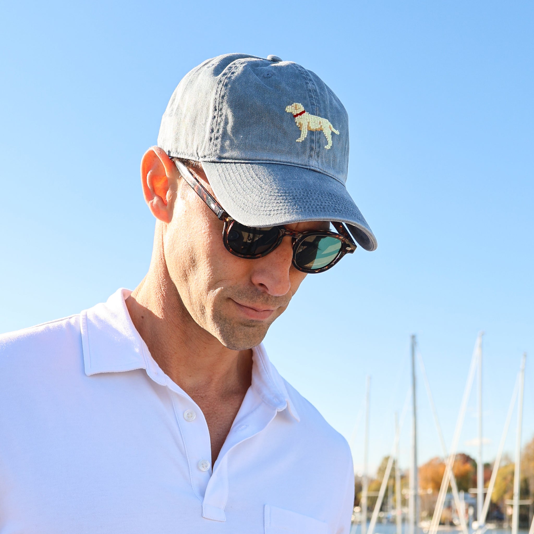 Yellow Lab Hat (Steel Blue)