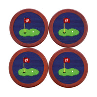 Smathers and Branson 19th Hole Classic Navy Needlepoint Coasters    