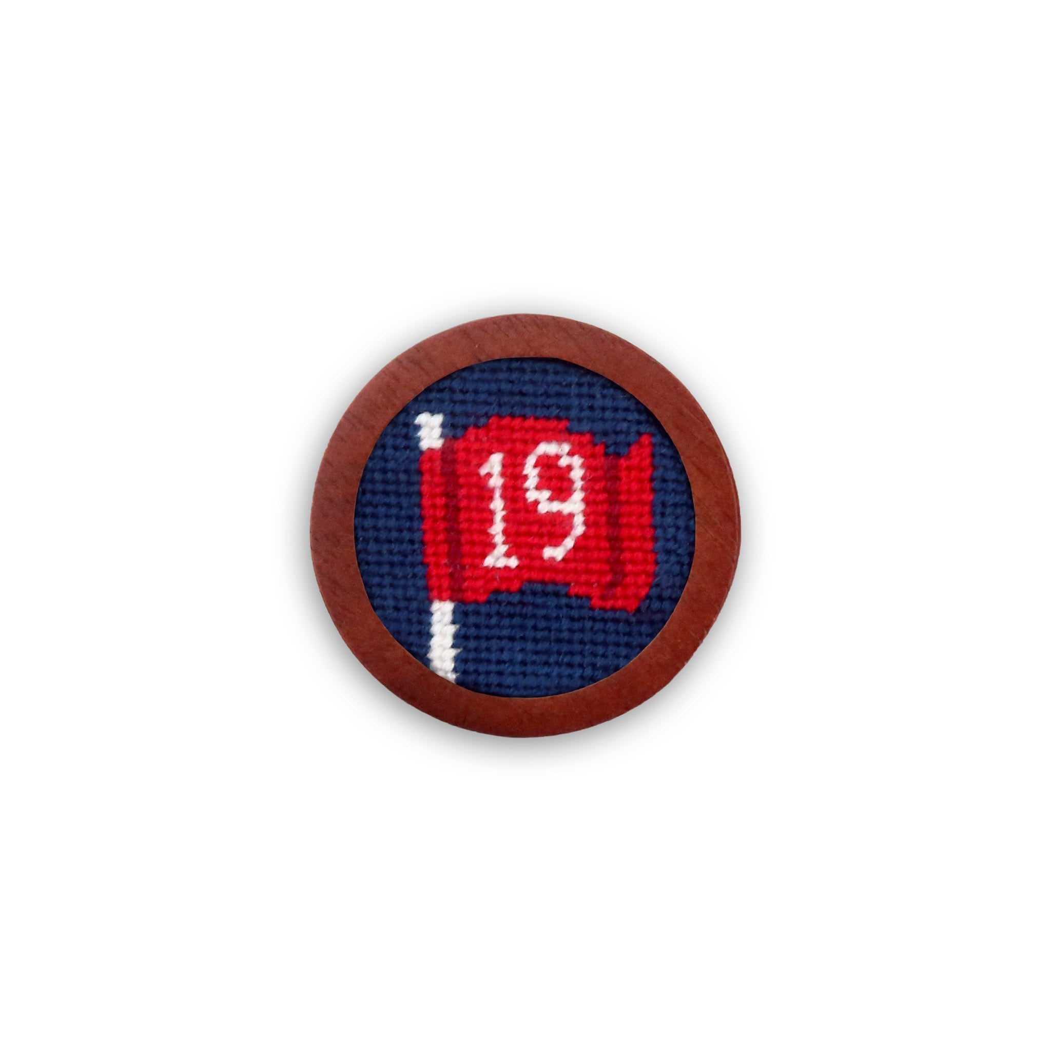 Smathers and Branson 19th Hole Flag Classic Navy Needlepoint Golf Ball Marker  