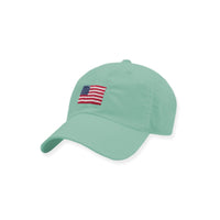 Smathers and Branson American Flag Needlepoint Performance Hat Seafoam   
