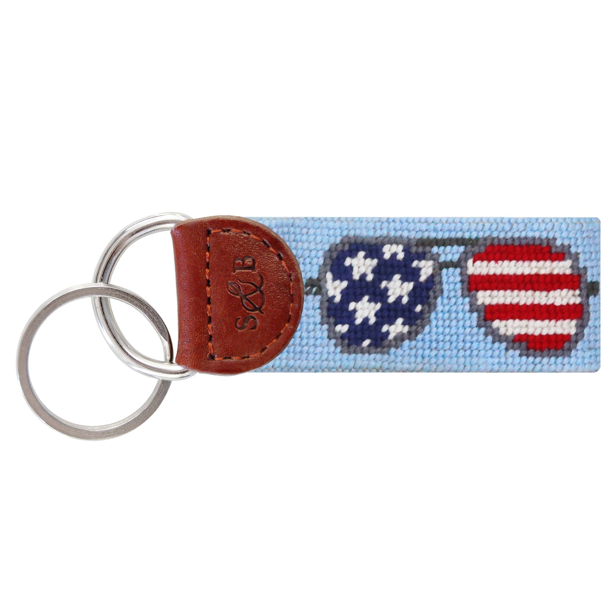 Smathers and Branson American Aviators Ice Blue Needlepoint Key Fob  