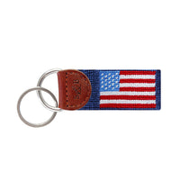 Smathers and Branson American Flag Classic Navy Needlepoint Key Fob  