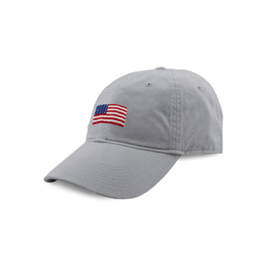 Smathers and Branson American Flag Grey Needlepoint Hat