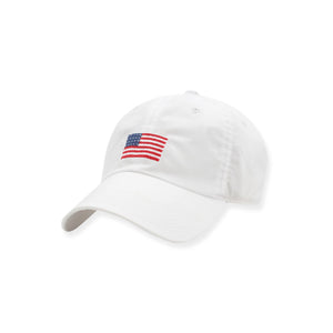 Smathers and Branson American Flag Performance Needlepoint Hat White 