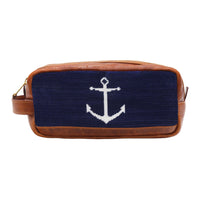 Smathers and Branson Anchor Dark Navy Needlepoint Toiletry Bag 