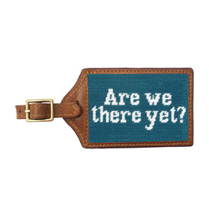 Smathers and Branson Are We There Yet Dark Turquoise Needlepoint Luggage Tag 