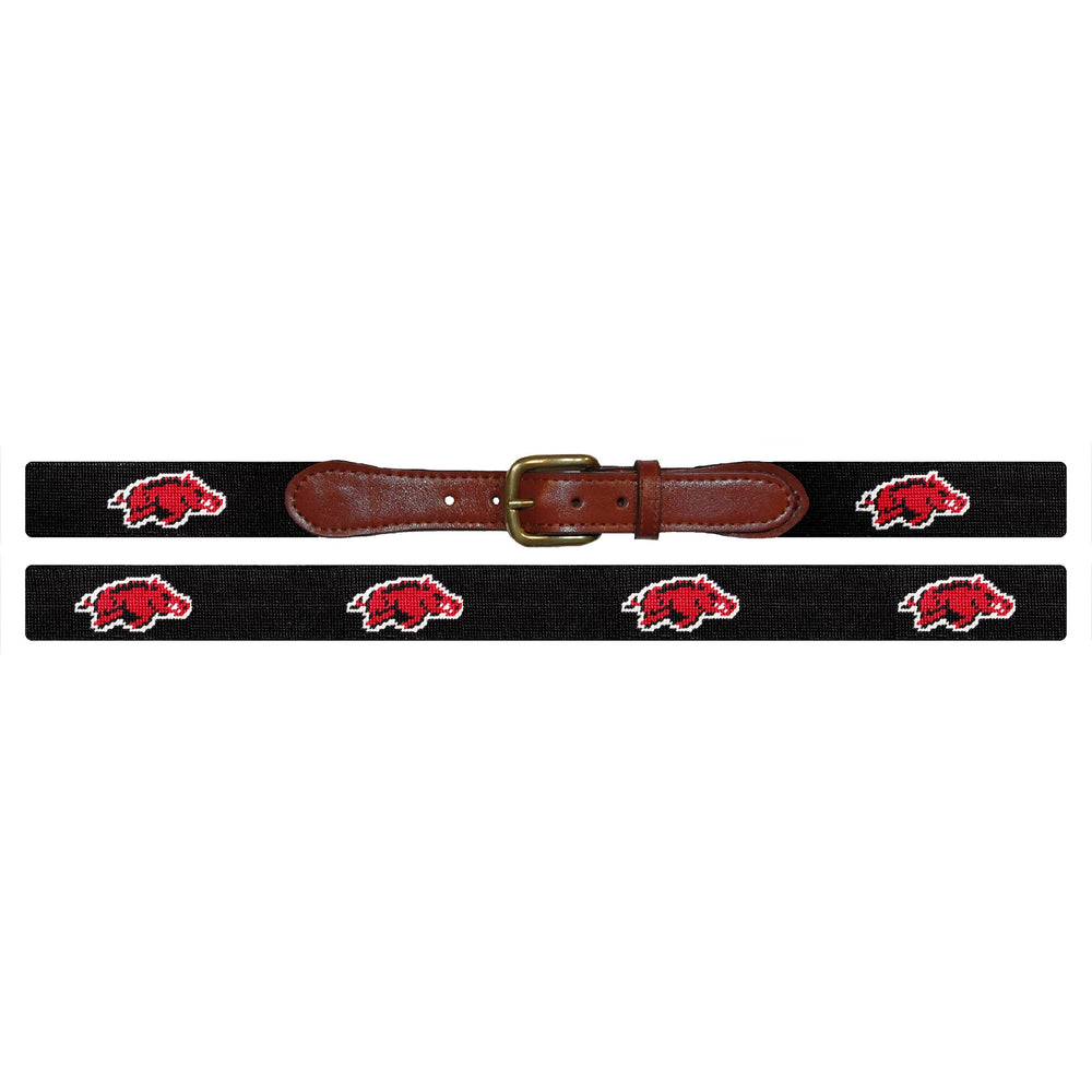 Smathers and Branson Arkansas Black Needlepoint Belt Laid Out 