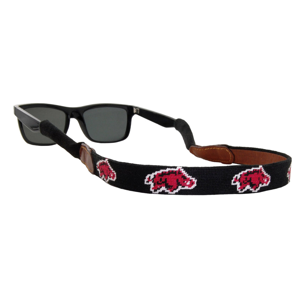 Smathers and Branson Arkansas Needlepoint Sunglass Strap Attached to glasses  