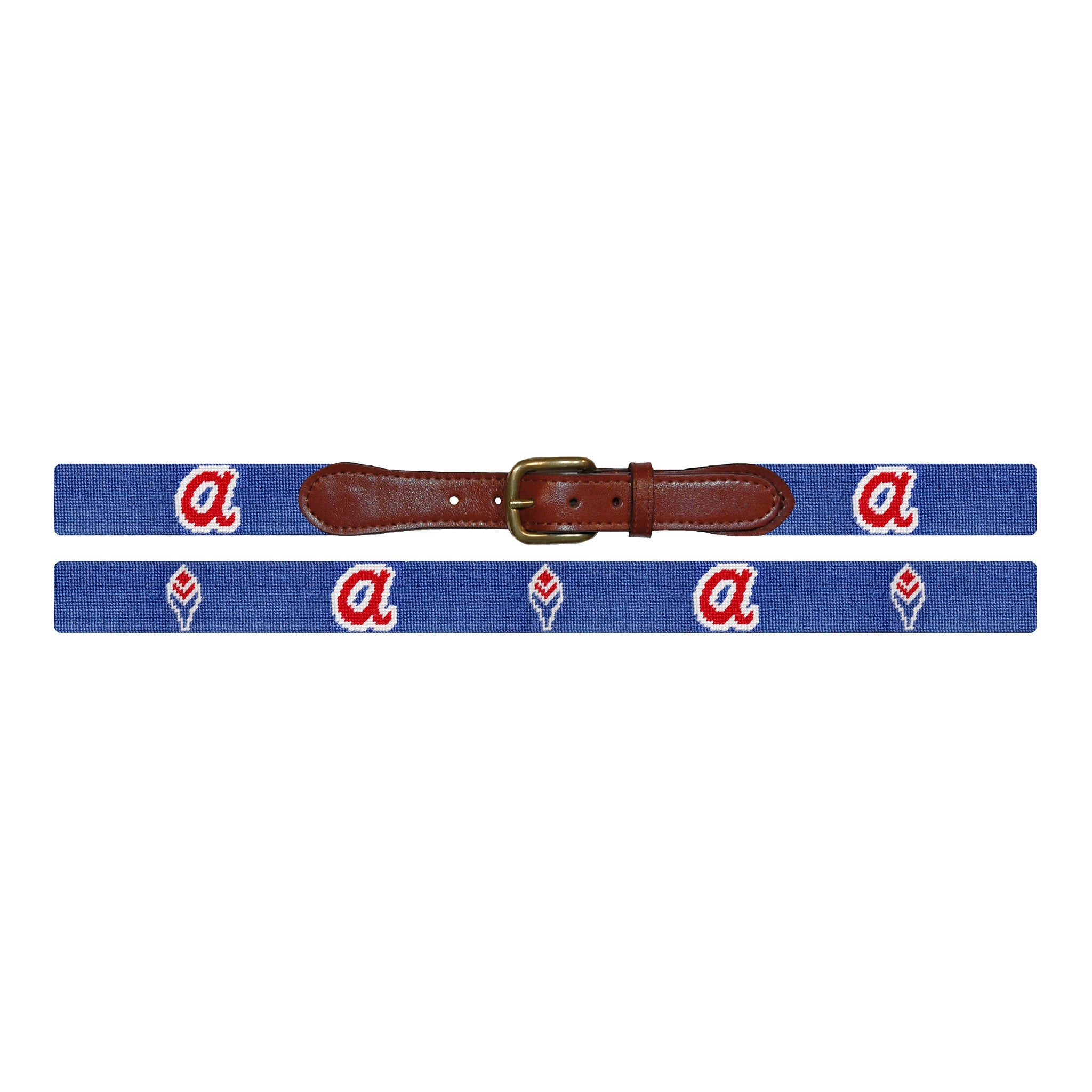 Smathers and Branson Atlanta Braves Cooperstown Needlepoint Belt Laid Out 
