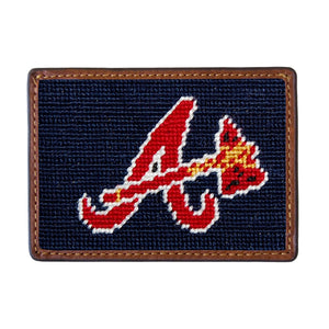 Smathers and Branson Atlanta Braves Needlepoint Credit Card Wallet Front side