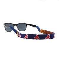 Smathers and Branson Atlanta Braves Needlepoint Sunglass Strap Attached to glasses  