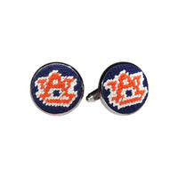 Smathers and Branson Auburn Needlepoint Cufflinks  