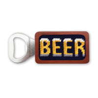 Smathers and Branson BEER Dark Navy Needlepoint Bottle Opener  