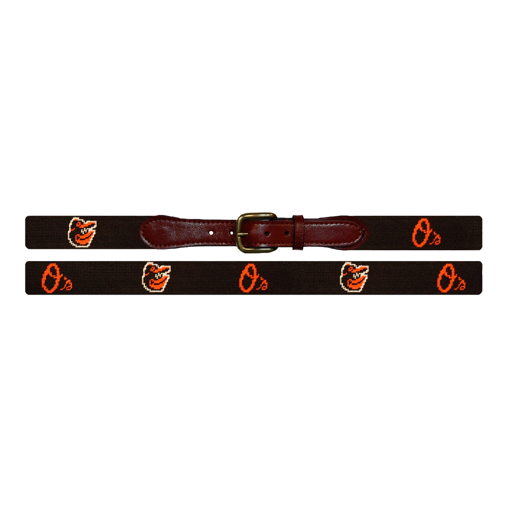 Smathers and Branson Baltimore Orioles Needlepoint Belt Laid Out 