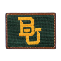 Smathers and Branson Baylor Needlepoint Credit Card Wallet Front side