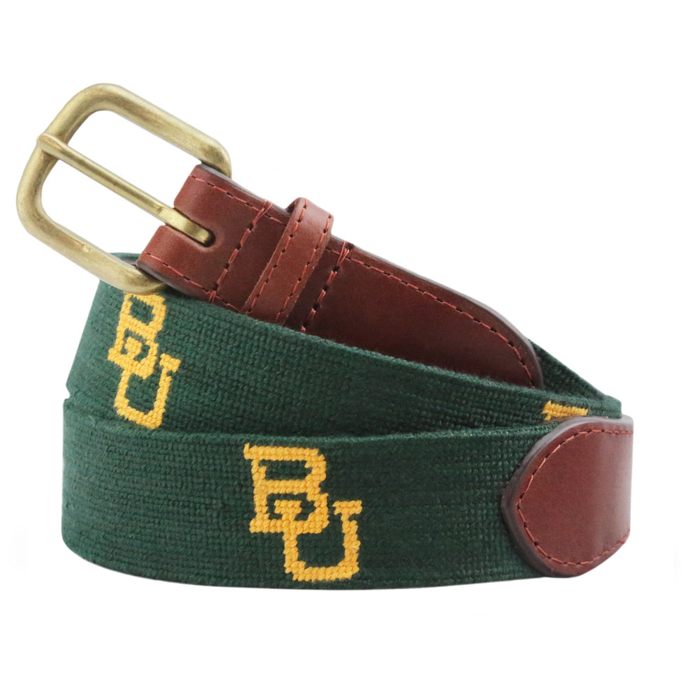 Smathers and Branson Baylor Dark Pine Needlepoint Belt 