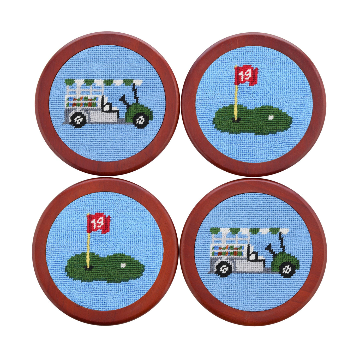 Smathers and Branson Beverage Cart Coasters Light Blue Final Sale