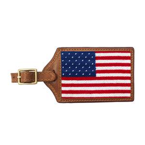 Smathers and Branson Big American Flag Multi Needlepoint Luggage Tag 