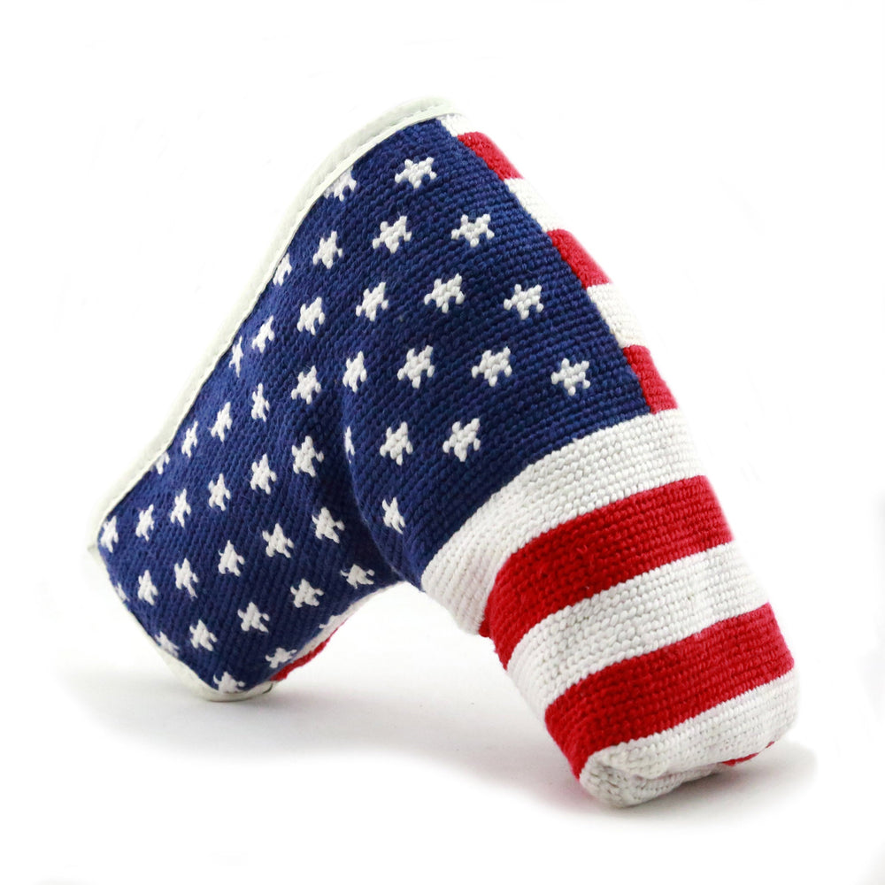 Smathers and Branson Big American Flag Multi  Needlepoint Putter Headcover Side view  