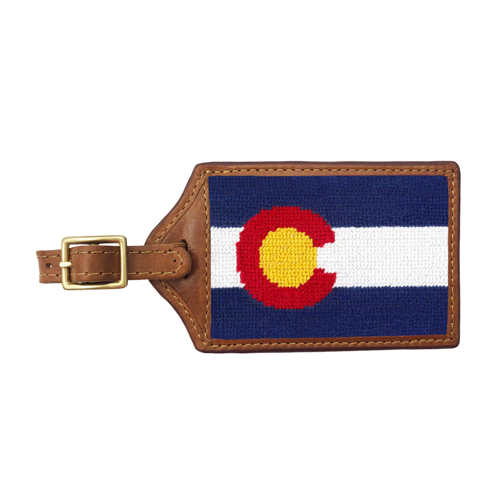 Smathers and Branson Big Colorado Flag Multi Needlepoint Luggage Tag 