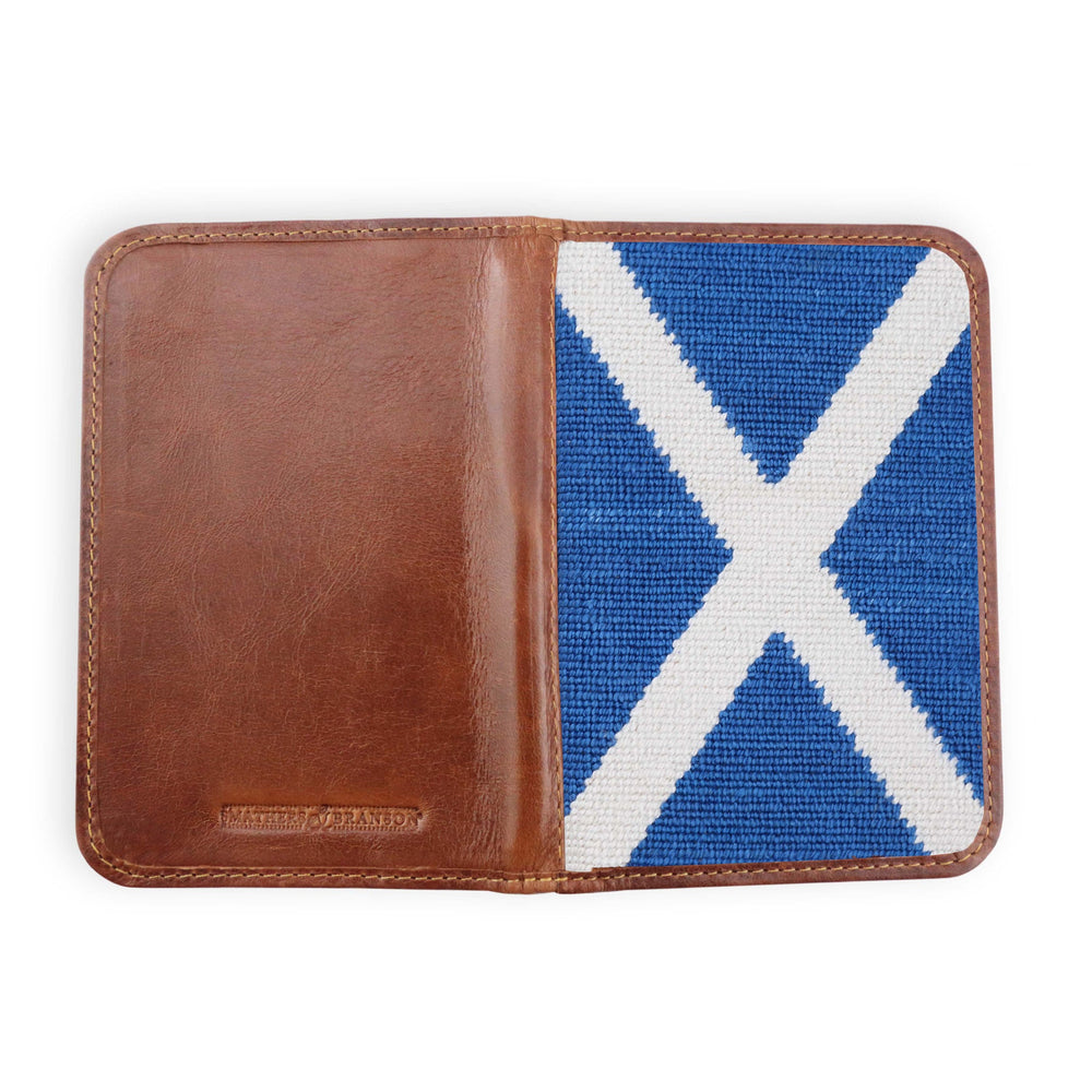 Smathers and Branson Big Scottish Flag Multi Needlepoint Golf Scorecard Holder Opened 