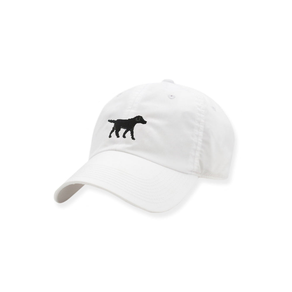 Smathers and Branson Black Lab Performance Needlepoint Hat White 