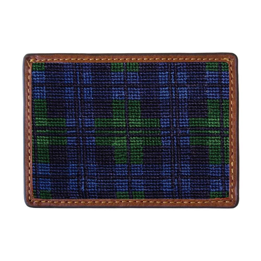 Smathers and Branson Black Watch Needlepoint Credit Card Wallet Front side