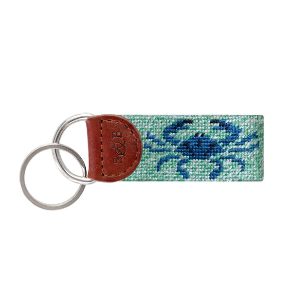 Smathers and Branson Blue Crab Needlepoint Key Fob  