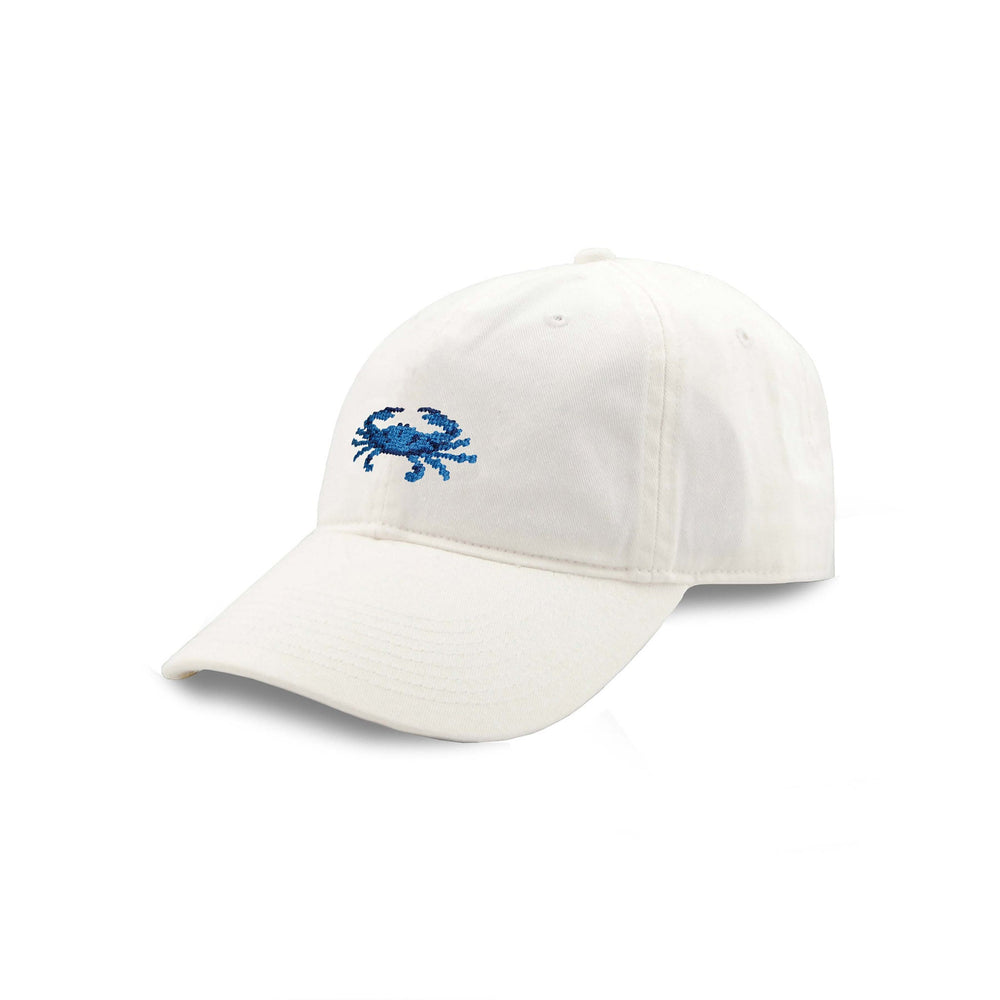 Smathers and Branson Blue Crab White Needlepoint Hat