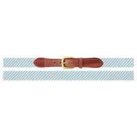 Smathers and Branson blue seersucker needlepoint belt