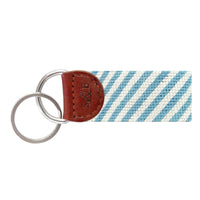 Smathers and Branson Blue Seersucker Needlepoint Key Fob  