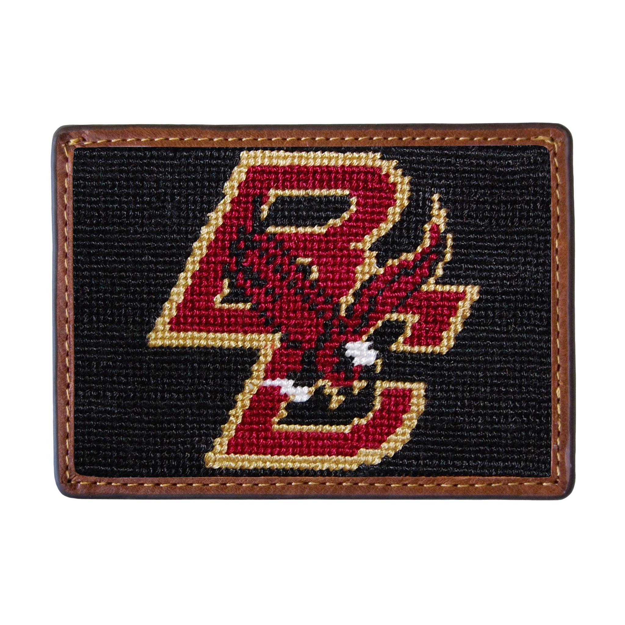 Smathers and Branson Boston College Needlepoint Credit Card Wallet Front side