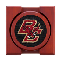 Smathers and Branson Boston College Needlepoint Coasters with coaster holder 