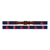 Smathers and Branson Boston Red Sox Needlepoint Belt Laid Out 