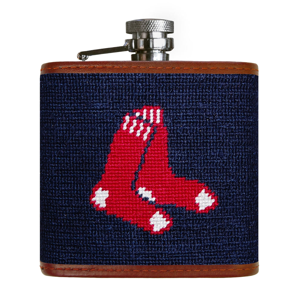 Smathers and Branson Boston Red Sox Needlepoint Flask Front 